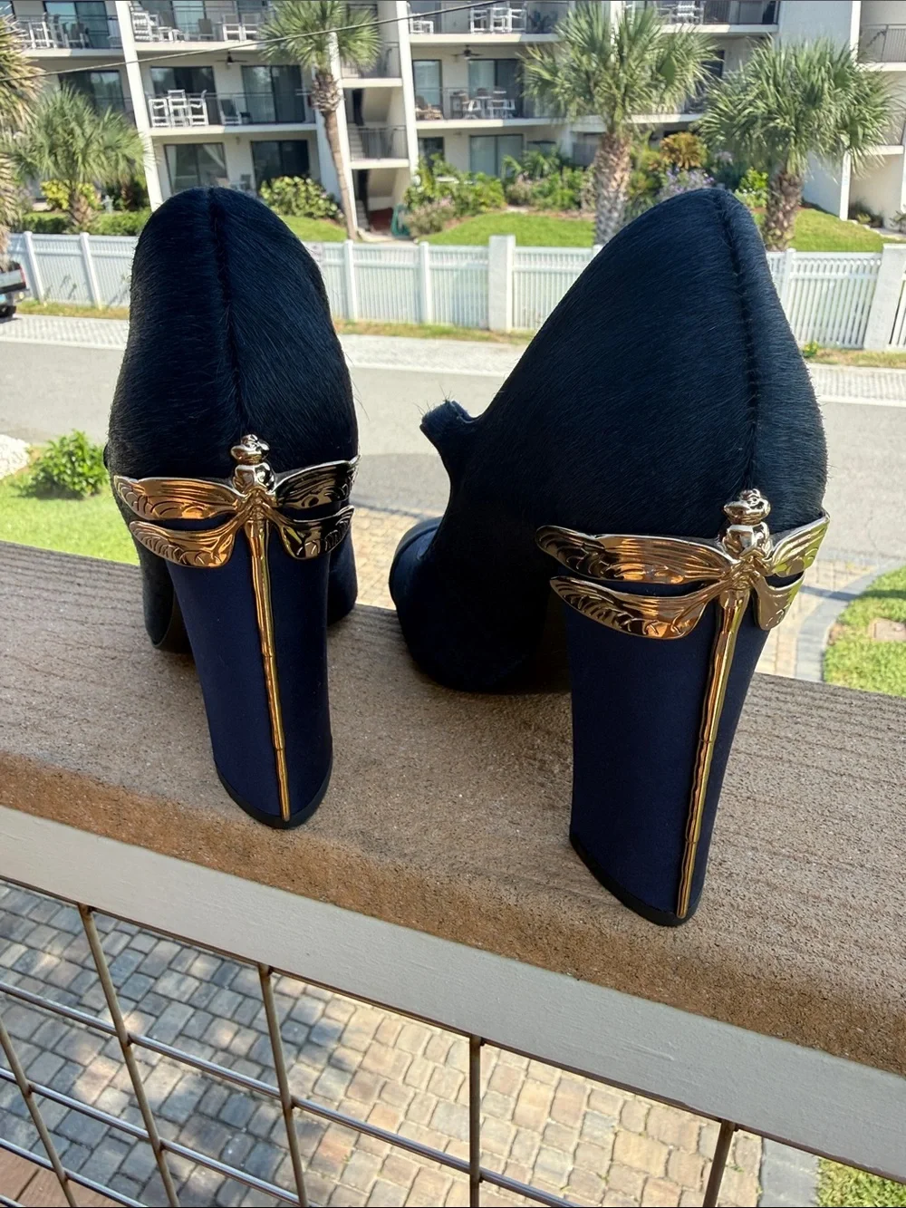 Tory Burch Navy and Deep Blue Mary Jane Heels